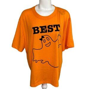 Plus Size Graphic Top Women's 3X Orange Black Halloween Holiday‎ Ghost Cute NEW